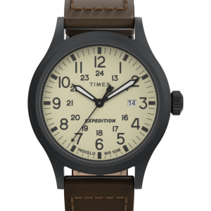 Expedition Scout 40mm Leather Strap Watch