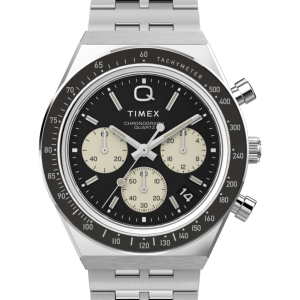 Q Timex Chronograph 40mm Stainless Steel Bracelet Watch