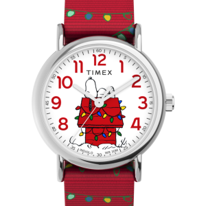 Peanuts x Timex Weekender Holiday 38mm Fabric Strap Watch