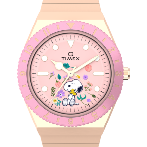Peanuts  Q Timex  In Bloom 36mm Stainless Steel Expansion Band Watch