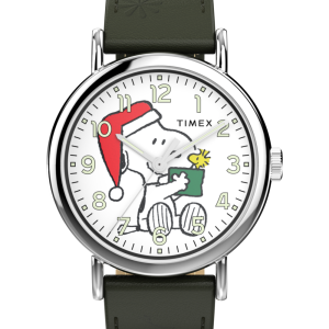 Peanuts  x Timex Weekender Holiday Dial 40mm Leather Strap Watch