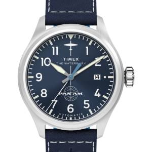 Pan Am x Timex Waterbury Automatic Ace 41mm Leather Strap Watch