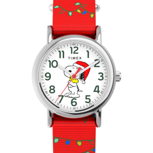 Peanuts x Timex Weekender Snoopy Santa Hat 31mm Fabric Strap Watch