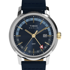 Marlin Quartz GMT 40mm Leather Strap Watch