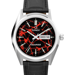 Q Timex Red Vega 1978 Reissue 38mm Leather Strap Watch